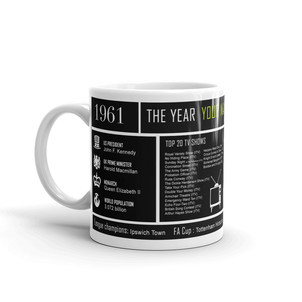 60th Birthday mug the year you were born 1961 personalised ...