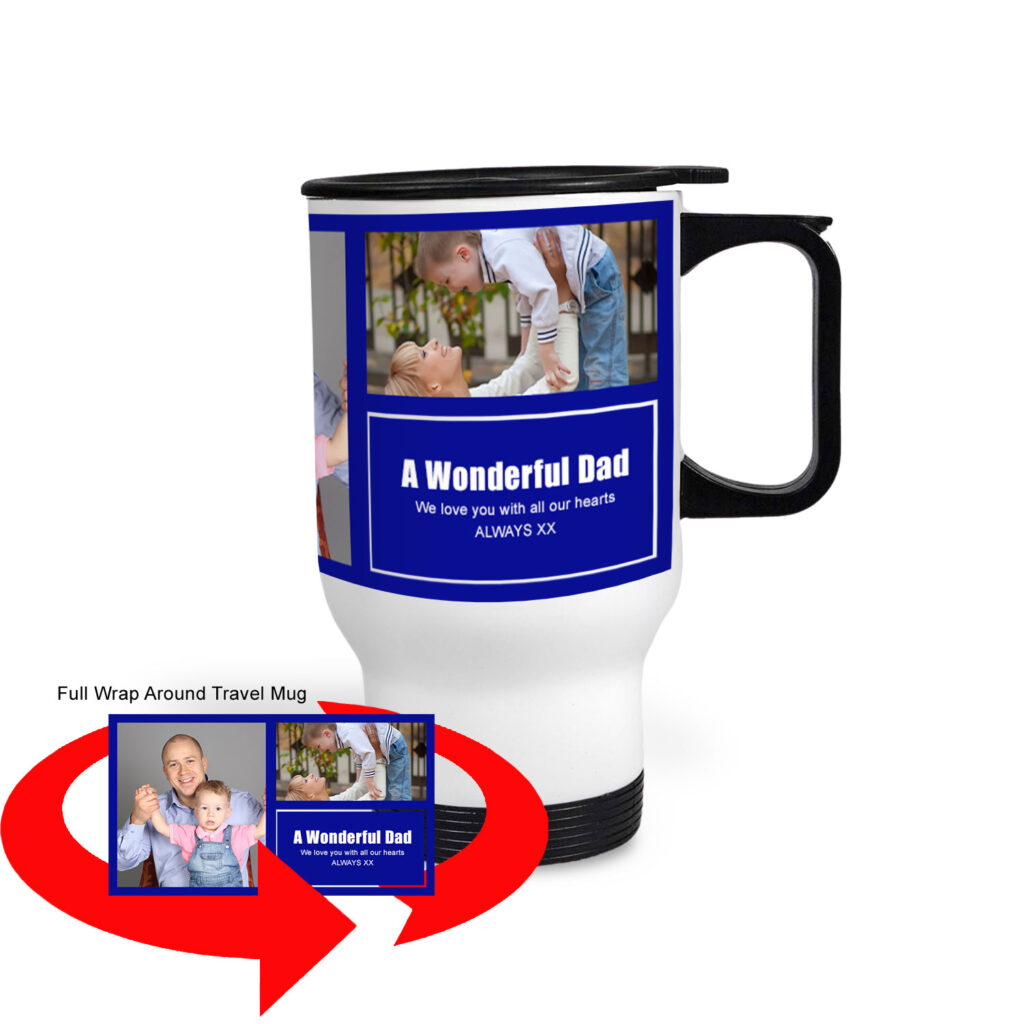 Personalised Travel Mug 2 Photo & Text Personaprint